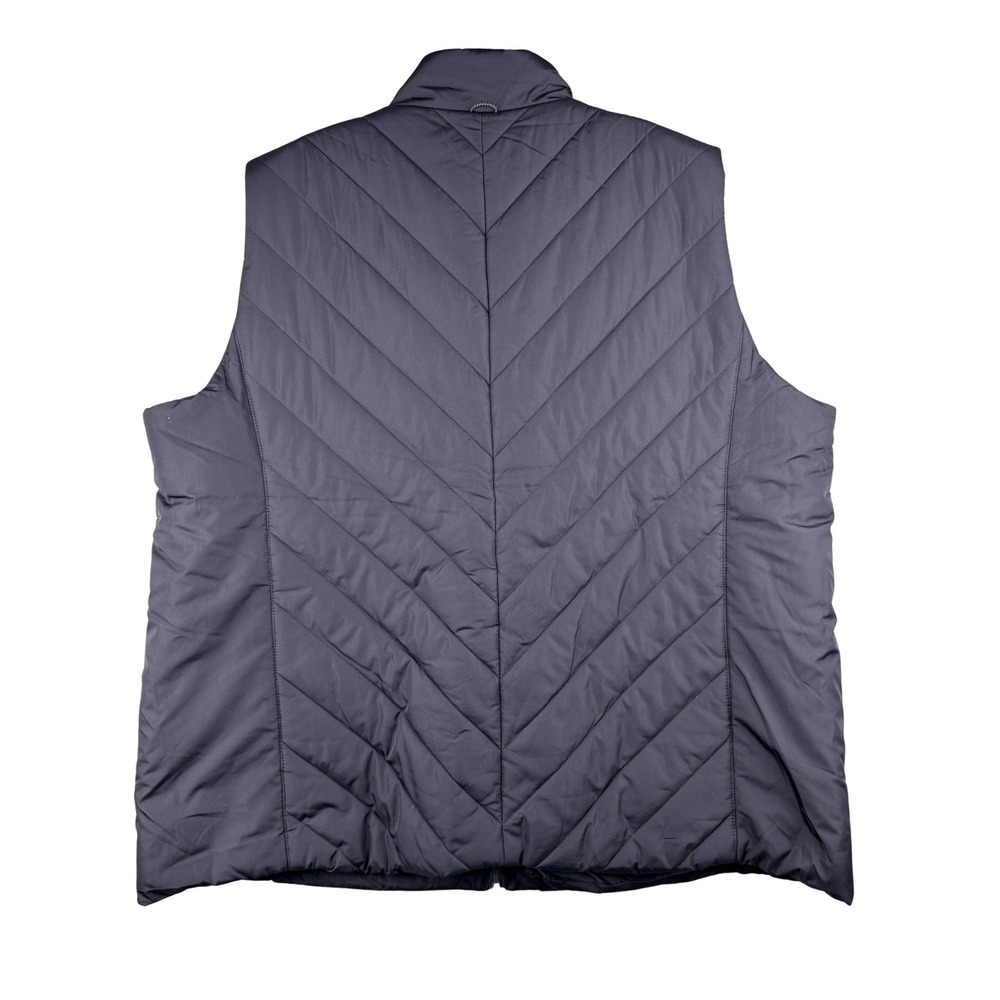 Lands End Outfitters Womens 2X Blue Quilted Chevron Puffer Vest Full Zip - Picture 2 of 4